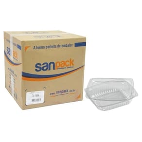 Embalagem Retangular C/Tampa 500Ml Sanpack S-90 1Cx C/200