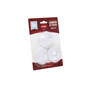 Gancho Adesivo Em Pvc Branco Com 3 Unidades Ck4068 Clink