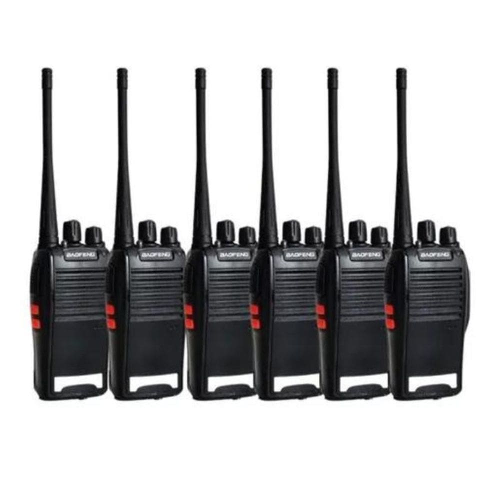 Kit 6 Rádios Comunicadores Uhf/Vhf Walkie Talkie Baofeng Bf