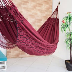 Rede De Dormir Jeans Life Vinho Com Preto