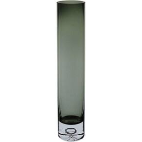 Vaso Decorativo Enfeite Casa Tubo Home&co Vidro 30x6x6cm Fume