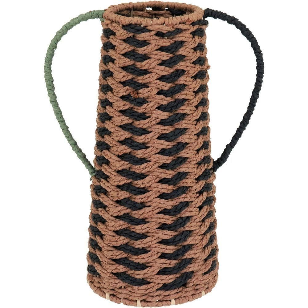 Vaso Decorativo Enfeite Casa Fibra 31x23x23cm Bege