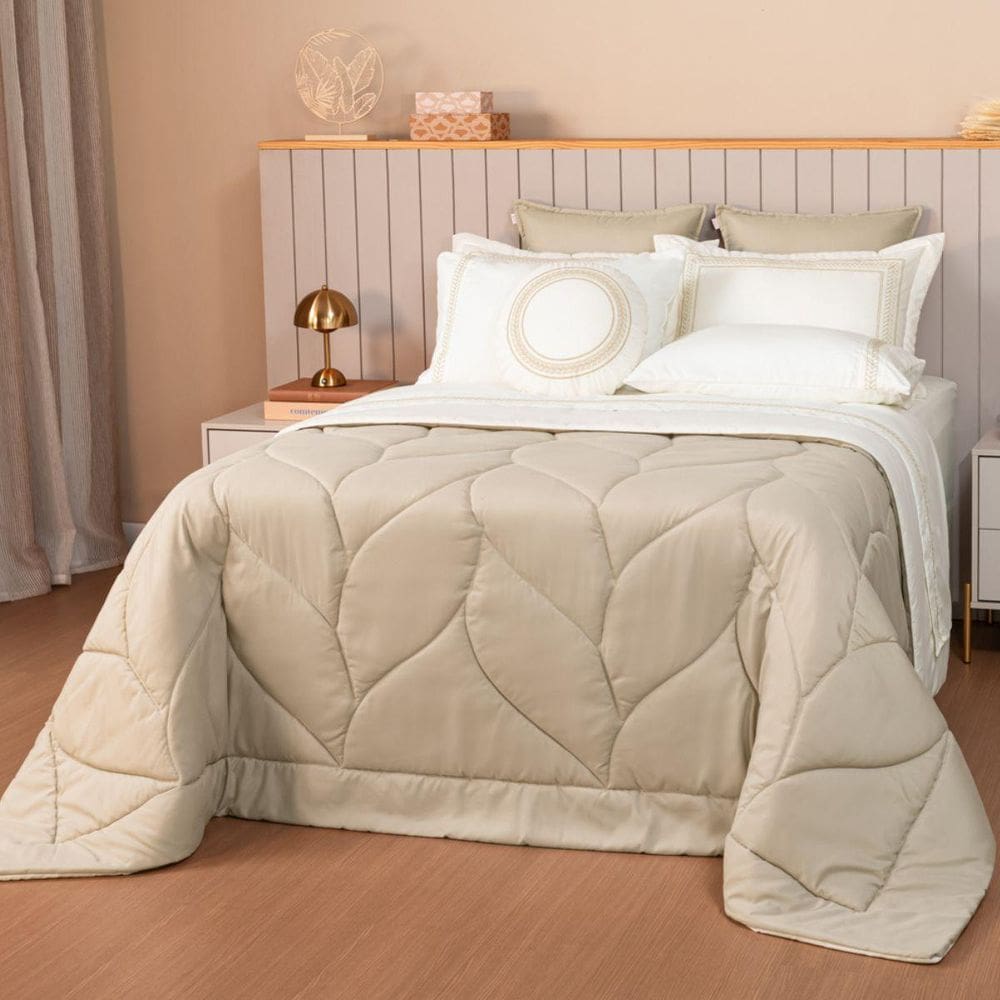 Cobreleito Super King Lavive Marbella 04 Pçs Dupla Face Bege