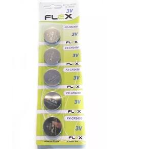 Bateria Cr2430 3V Flex Pilha Botao Moeda C/5 Unidades
