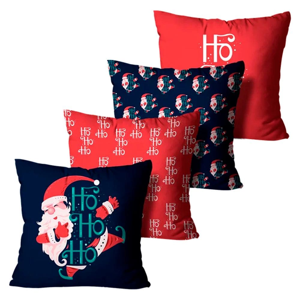 Kit Com 4 Capas de Almofadas Decorativas Natal 45x45