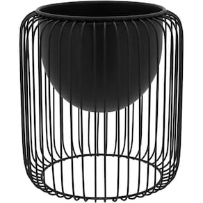 Cachepô Vaso Decorativo Planta Metal 28x26x26cm Preto