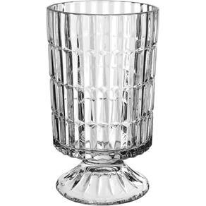 Vaso Decorativo Enfeite Casa Redondo Home&co Com Pé Vidro 10x17x17cm Transparente