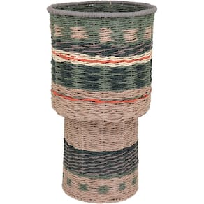 Vaso Decorativo Enfeite Casa Fibra 58x32x32cm Verde