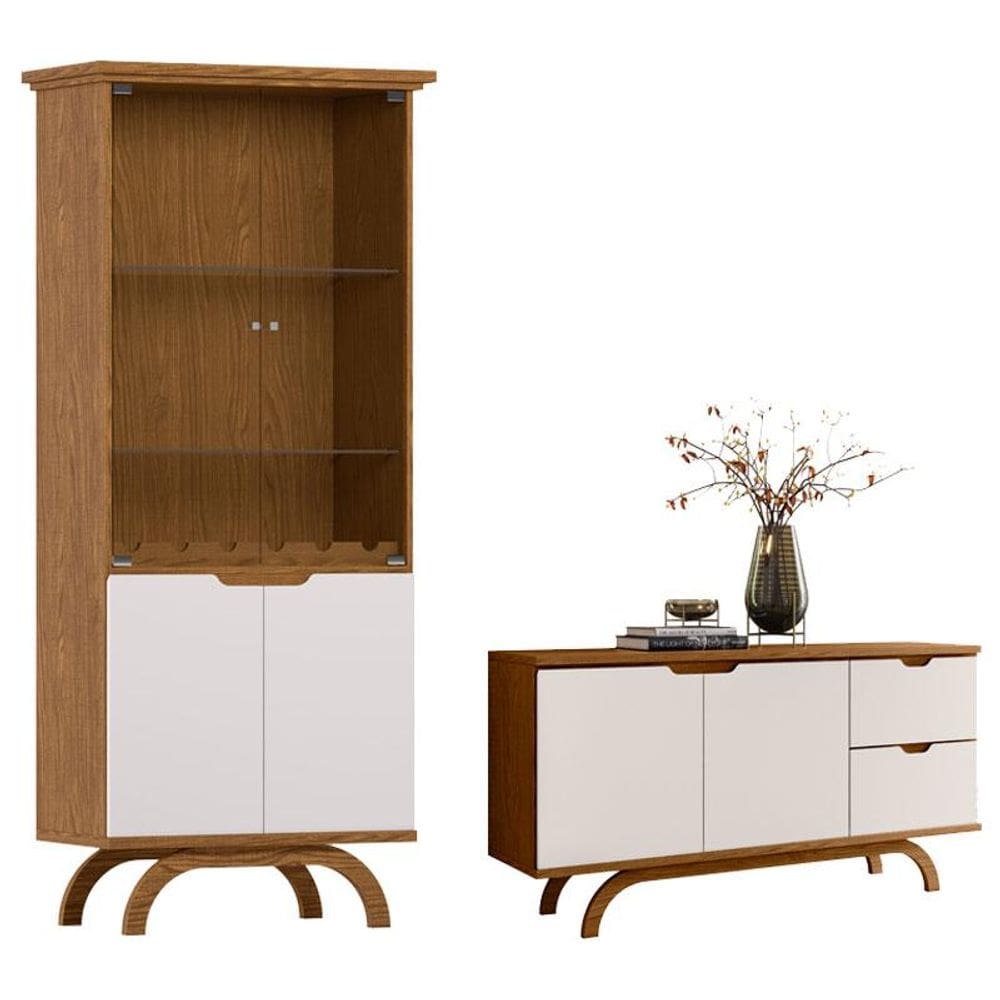 Cristaleira e Aparador Buffet Vicenza Ype Off White – New Ceval