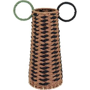 Vaso Decorativo Enfeite Casa Fibra 34x36x36cm Bege