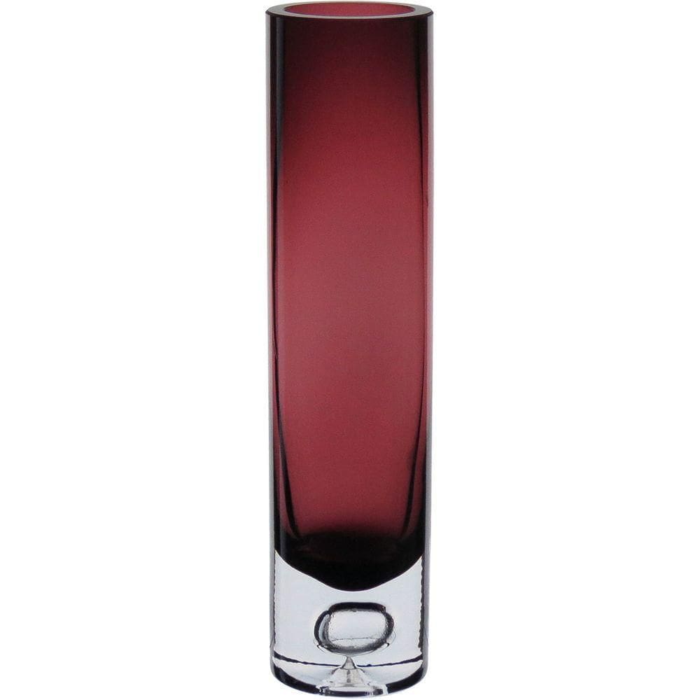 Vaso Decorativo Enfeite Casa Tubo Home&co Vidro 25x6x6cm Roxo
