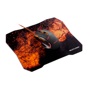 Mouse e Mousepad Gamer Multilaser 3200dpi 8 Botões - MO256
