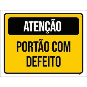 Kit 5 Placas Atenção Portão Com Defeito 36X46