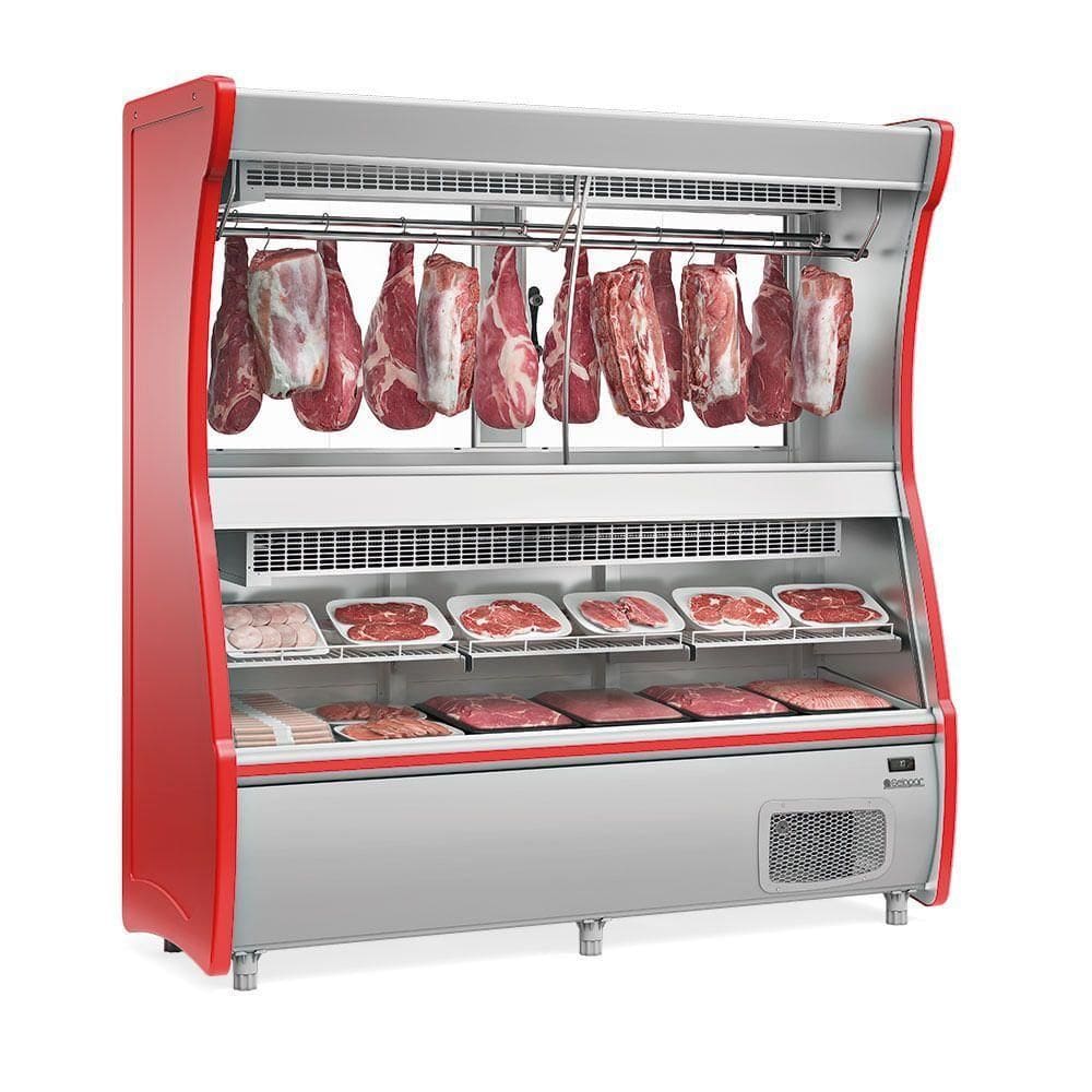 Balcão De Carne Gevd210 Gelopar Balcão Frigorífico Vermelho 220v