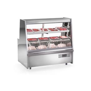 Balcão De Frios E Avícola Grta150 Gelopar Expositor De Carnes Inox 1,5mt 220v