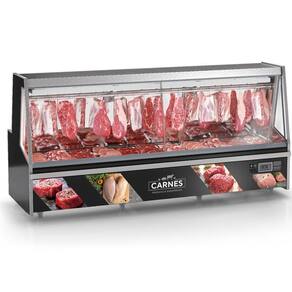 Balcão Frigorífico Premium Turino Sem Depósito Gatp300a Gelopar Expositor De Carnes Preto 220v