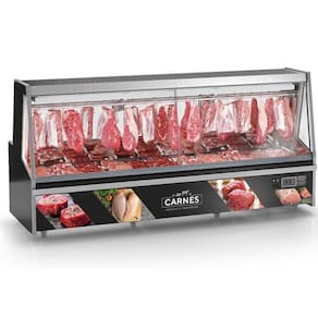 Balcão Frigorífico Premium Turino Com Depósito Gatp300ad Gelopar Expositor De Carnes Preto 220v