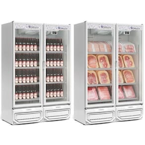 Expositor Vertical 2 Portas De Vidro Gcbc950 Gelopar Refrigerador 957 Litros Branco 220v
