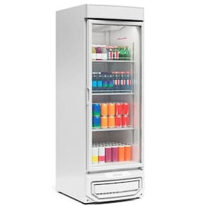 Expositor Vertical Com Porta De Vidro Grd57 Gelopar Expositor 572 Litros Branco 220v