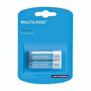 Pilhas Recarregáveis Multilaser Aa 2500Mah - 2Un - Cb053