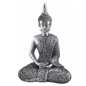 Buda Hindu Prata Tibetano Tailandês Sidarta Resina 20cm