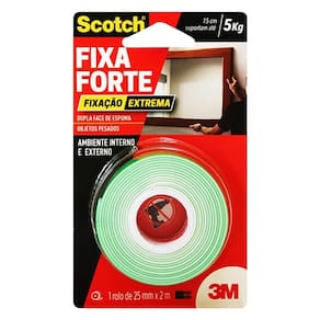 Fita Dupla Face Fixa Forte 24Mm X 2M Scotch 3M 5Kg Extrema