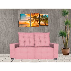 Sofa Retratil e Reclinavel Elano 2 Metros Rosa