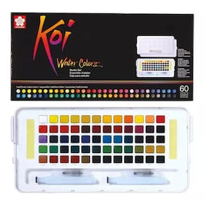 Aquarela Koi Sakura 60 Cores 2 Pinceis Reservatório Waterbrush