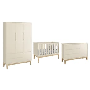 Dormitório Classic 3 Portas com Pés Madeira Natural - Reller Móveis