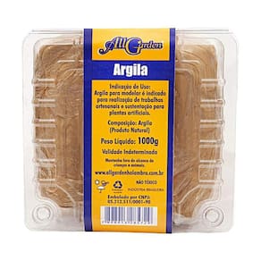 Argila De Modelar Escolar Artesanato Cêramica 1Kg Allgarden
