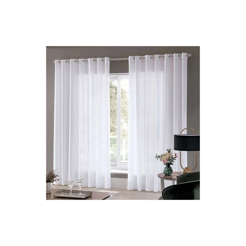 Cortina Bella Janela 420x250 cm Rústica Cordoba Branco