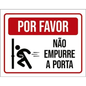 Kit 5 Placas Por Favor Não Empurre A Porta 36X46