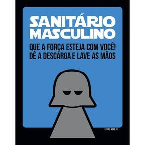 Kit 5 Placas Sanitário Masculino Banheiro Nerd 36X46