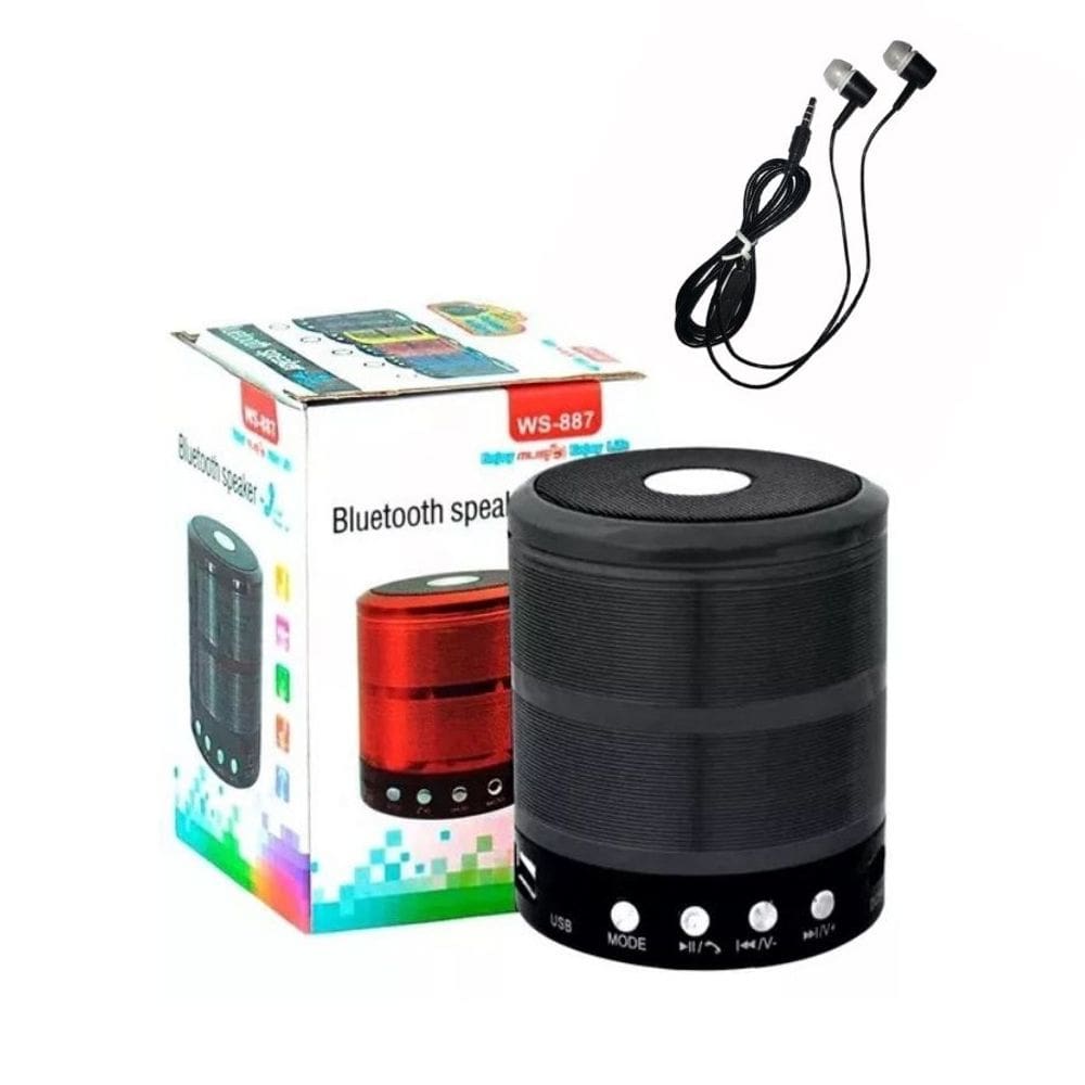 Kit 2 Peças Caixa Caixinha Som Bluetooth e Fone De Ouvido