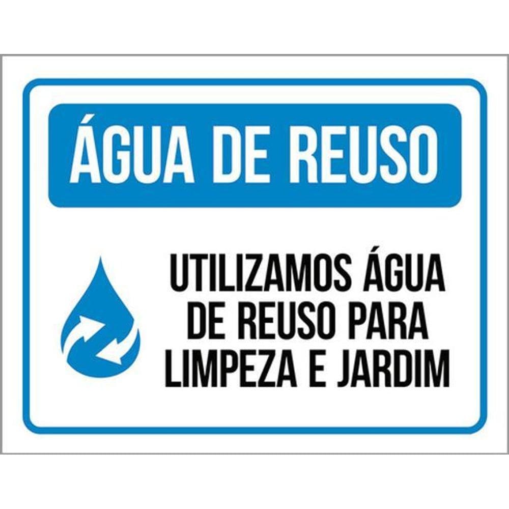 Kit 5 Placas Água Reuso Limpeza Jardim 36X46