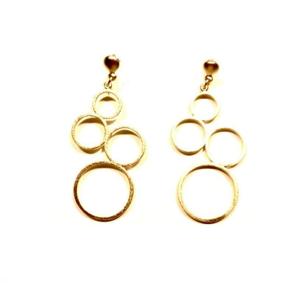 Brinco Circulos Folheado A Ouro