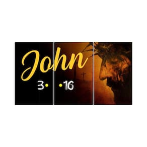 Quadro Decorativo Mosaico New Decor João 3:16 MDF 3 Peças