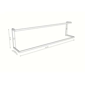 Suporte Toalheiro Parede Porta Toalha Duplo 60Cm Branco