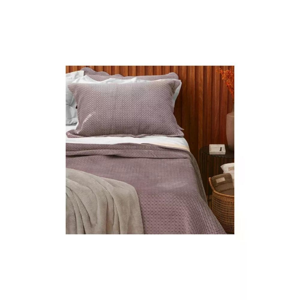 Kit Cobre Leito Colcha Casal Camesa Neo Classico Velvet - Diversas Cores