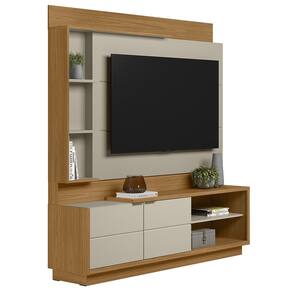 Estante Painel Para TV 60 Pol 180cm Atlas L06 Nature/Off White - Mpozenato