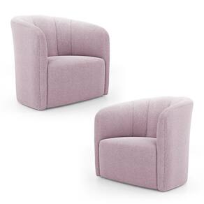 Kit 02 Poltronas Decorativas Abby Bouclê Rosê - Desk Design