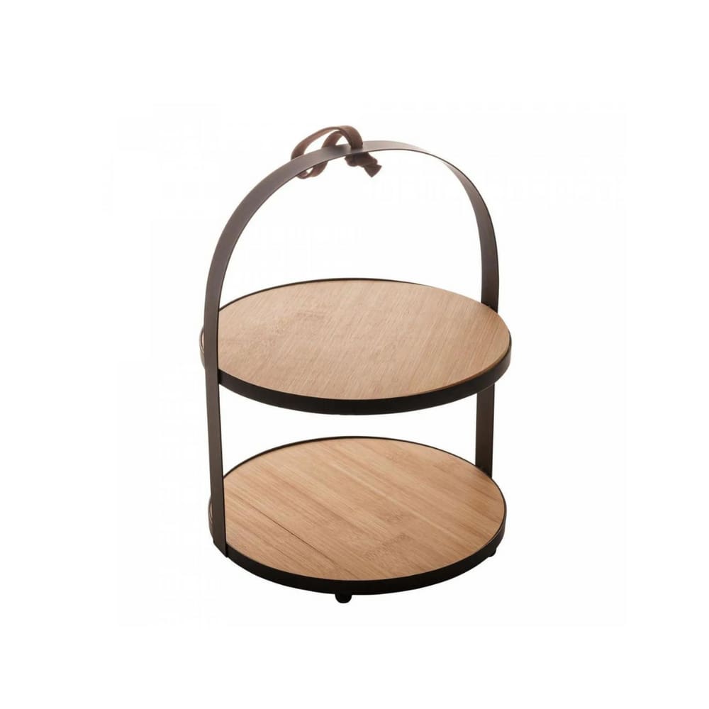 Prato Duplo Em Bambu Com Moldura Em Metal 20x26cm Lyor