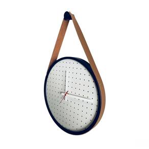 Relogio Adnet Preto Alça Caramelo Mostrador Branco 40Cm