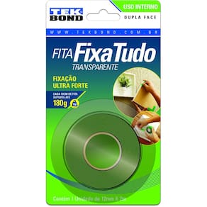 Fita Dupla Face Tek Bond Silicone Interna 12Mm Com 2 Metros