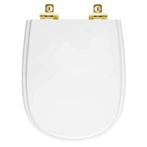 Assento Sanitário com Fechamento Lento Paris Branco para vaso Ideal Standard com Ferragem Dourada