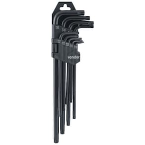 Kit Chave Hexalobular 9 Pcs T10 Á T10 Cabo Longo Crv Vonder