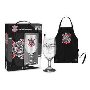 Kit Oficial Taça 330Ml Clubes + Avental - Corinthians