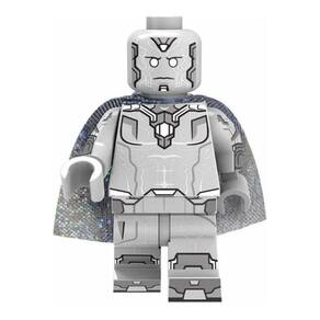 Boneco Blocos De Montar Visão Prateado Vingadores
