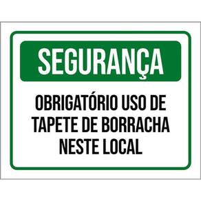 Kit 5 Placas De Segurança Obrigatório Tapete 36X46