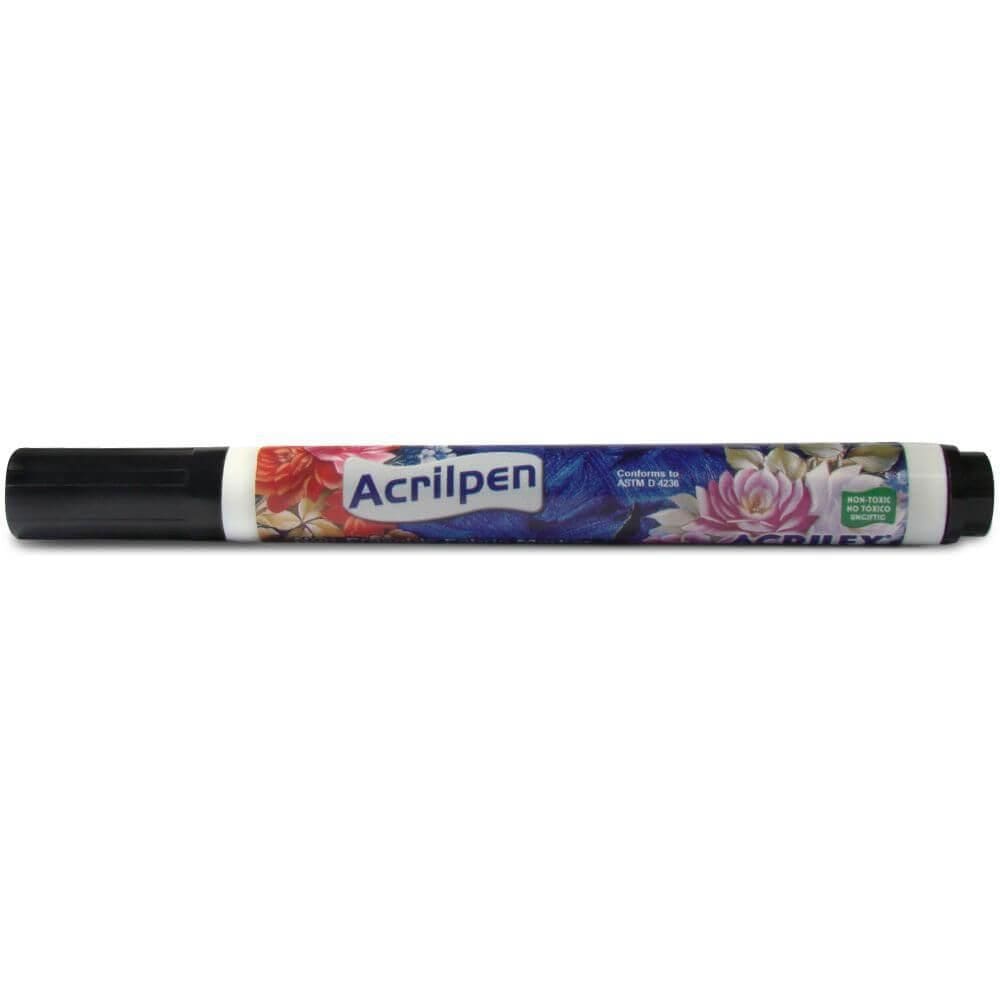 Caneta Marcador Para Tecido Acrilpen Preto 520 Acrilex